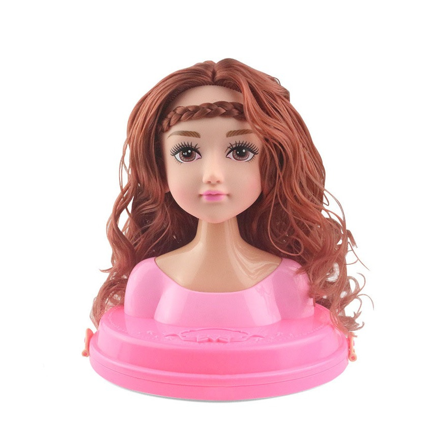 (48-tlg. Set) 20cm Girls Kinder Prinzessin Schmink Kopf Spielzeug Frisierkopf inkl. Make Up / Bürste / Haargummis
