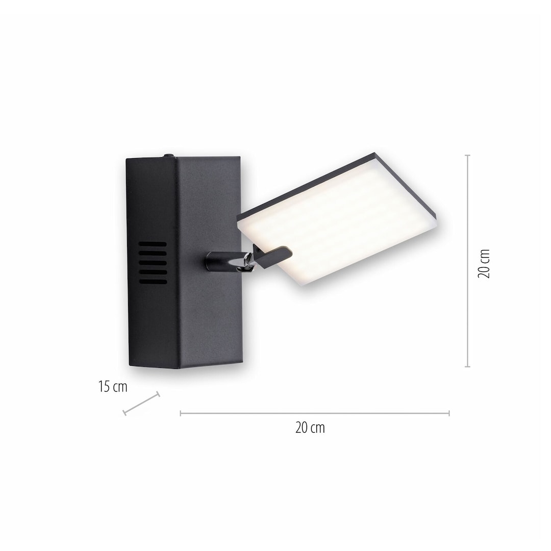 Paul Neuhaus LED Wandleuchte mit Spot PURE-MIRA schwarz