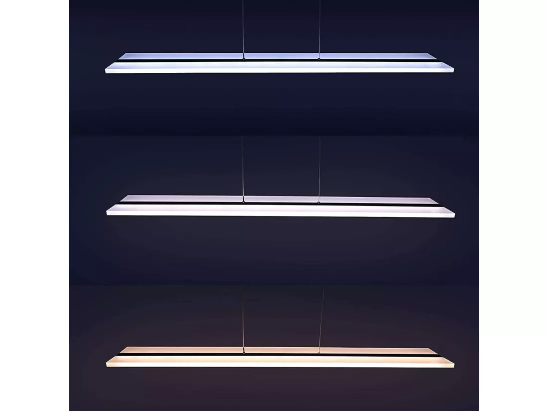 NETTLIFE Suspension LED Bureau 38W dimmable avec télécommande Acrylique