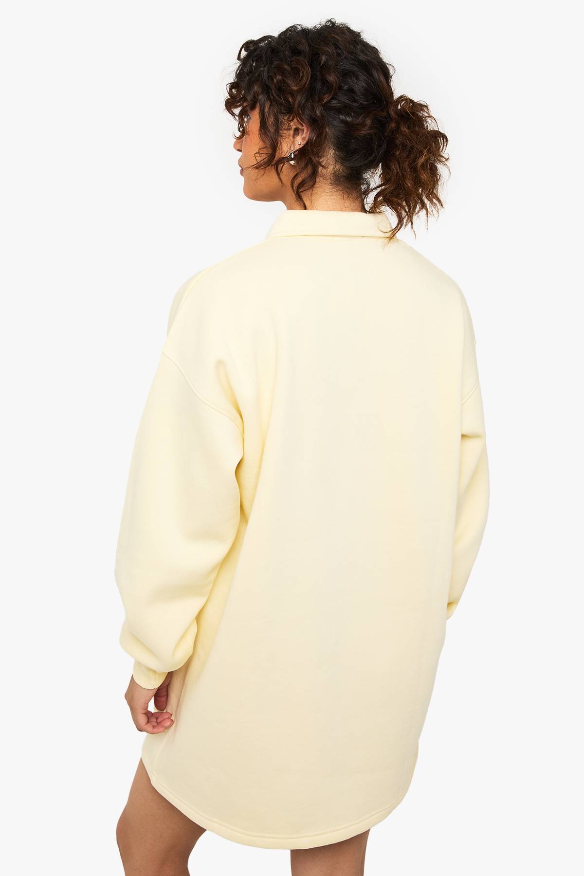 boohoo Long Sleeve Collared Sweat Dress