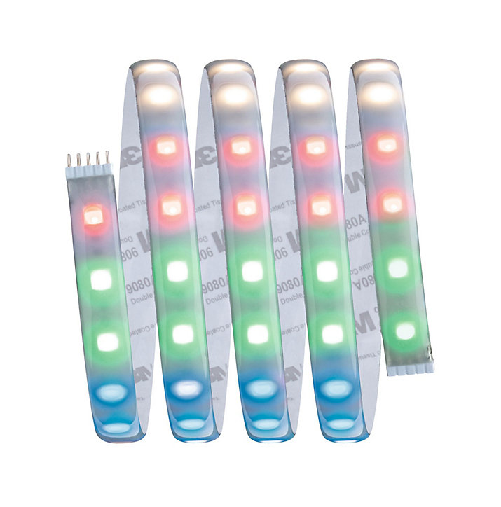 Strip LED intégré dimmable autocollant MaxLED 500 Paulmann 16W 600lm Argent mat blanc chaud L.1,5m x H.0,3 x P.0,3cm