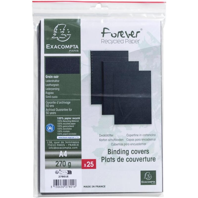 Paquet de 25 couvertures grain cuir pour reliure A4