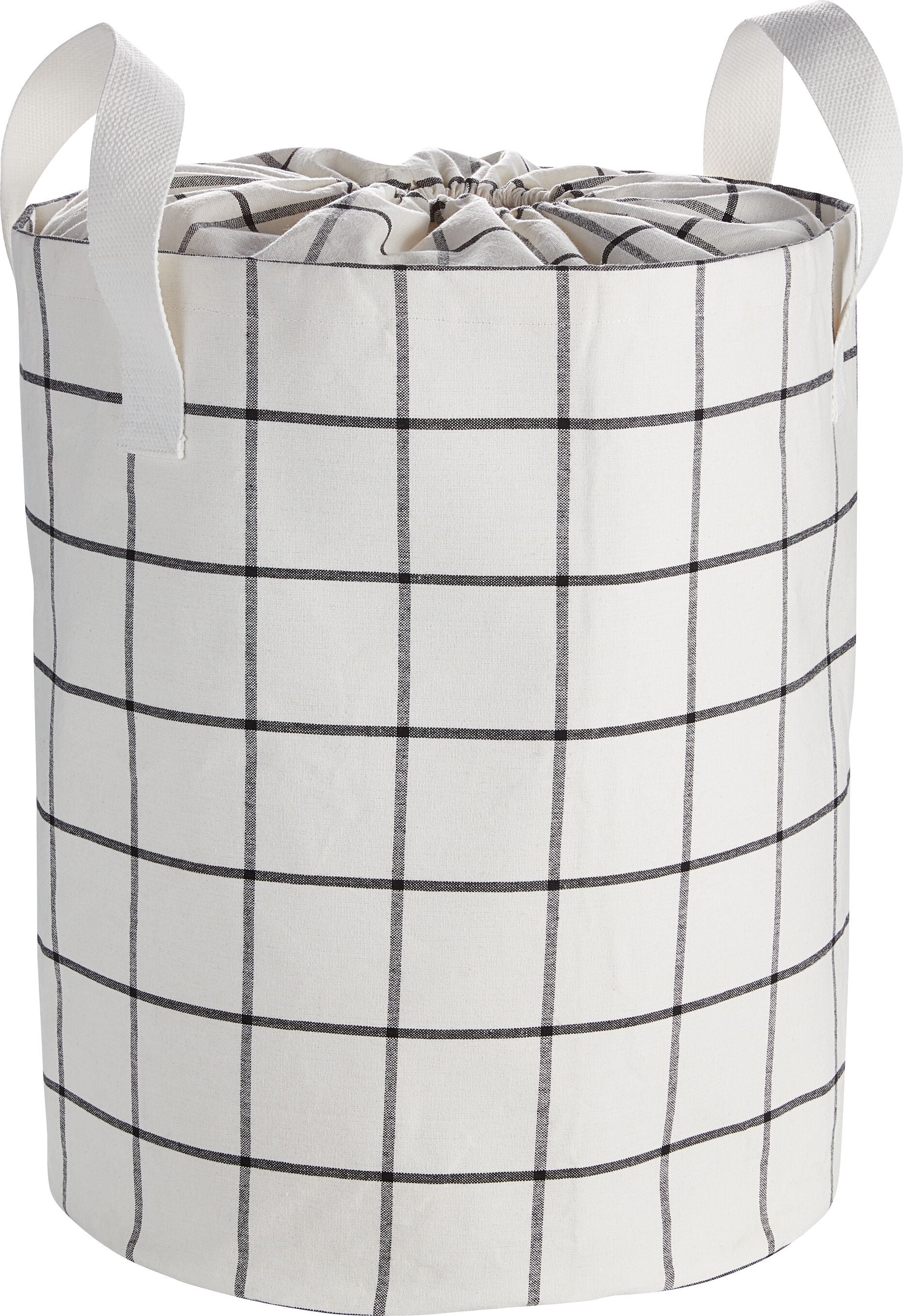 KARO Wäschekorb - Kariert / H: 50.5 cm