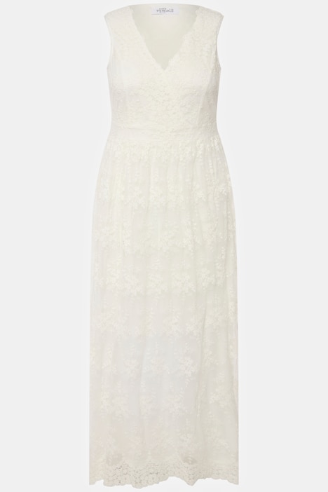 Hochzeitskleid, Spitze, V-Ausschnitt, ärmellos