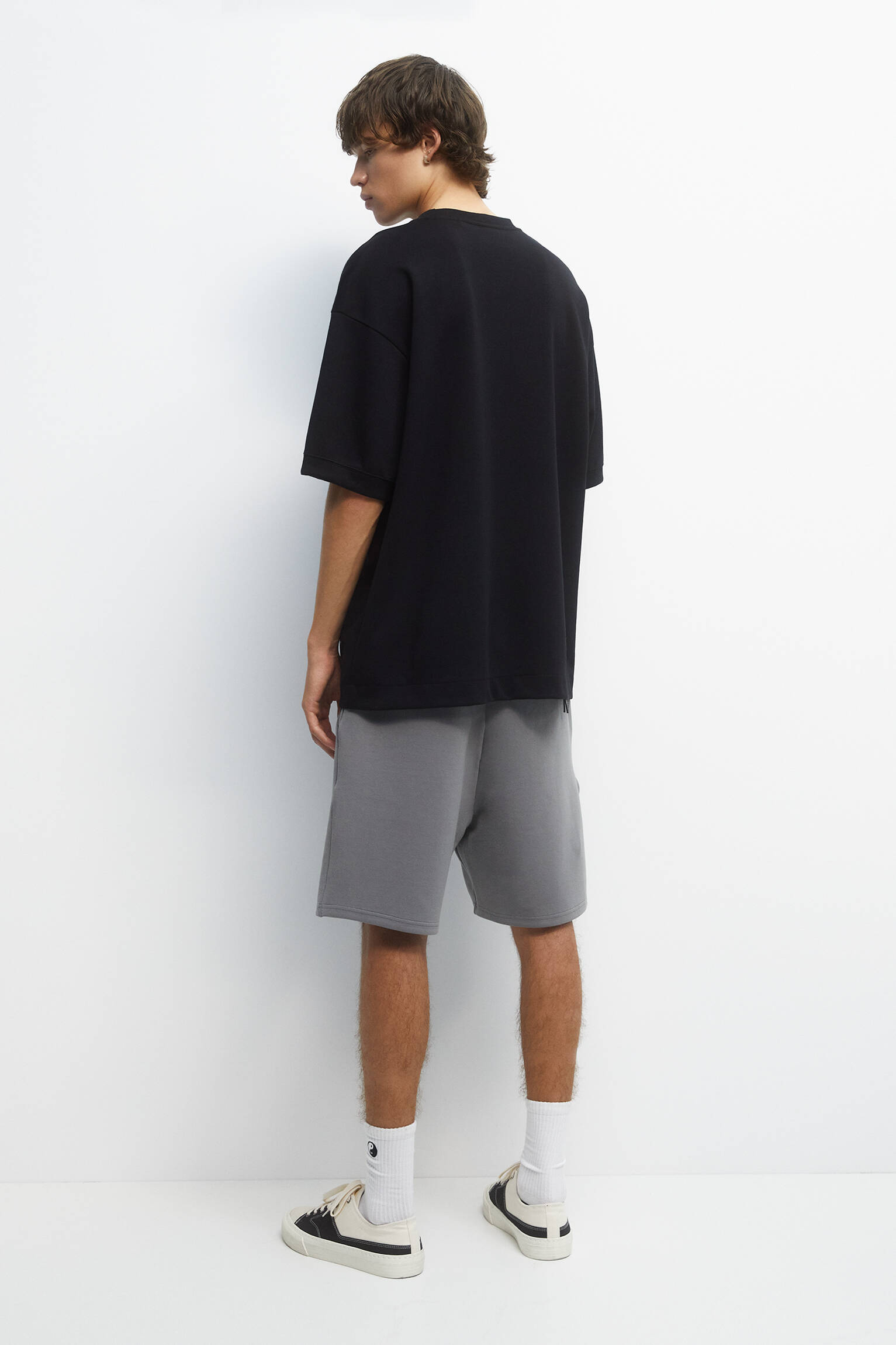 CONJUNTO DE MOLETOM BERMUDA - CINZA