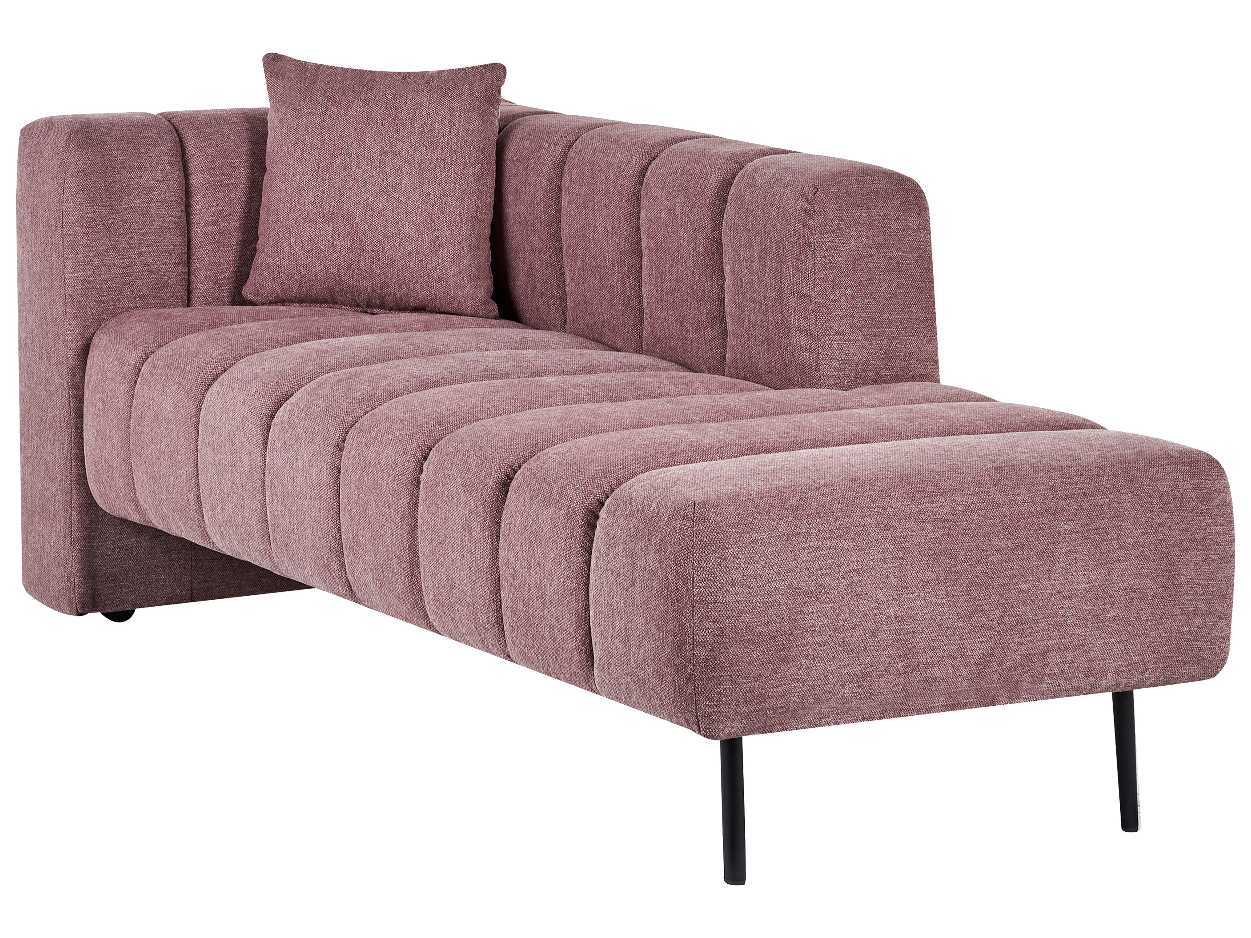 Linkszijdige chaise longue LANNILS Stof Roze