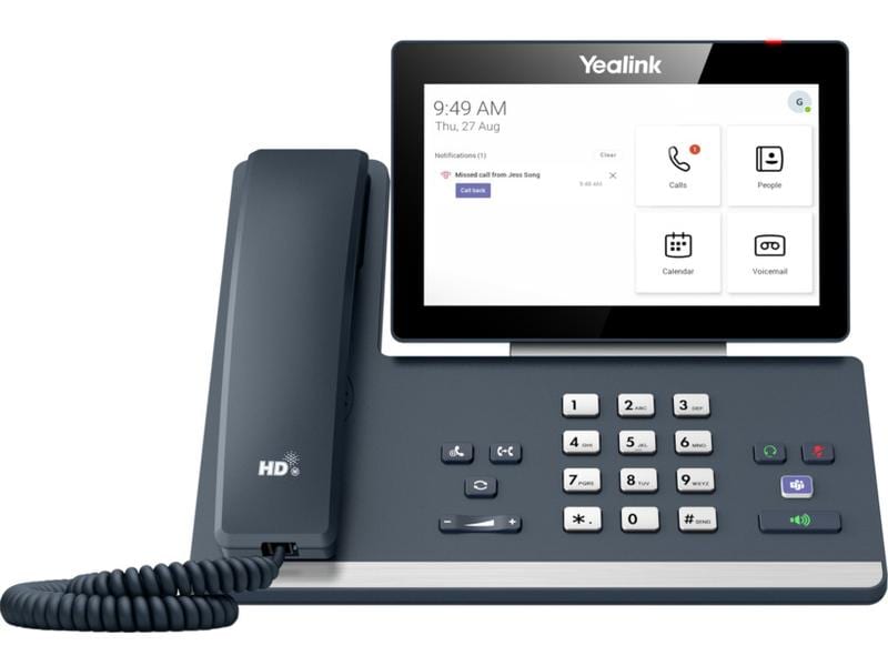 Yealink Tischtelefon MP58 Microsoft Teams Grau Intelligentes Business-Tischtelefon für Führungskräfte und Berufstätige
