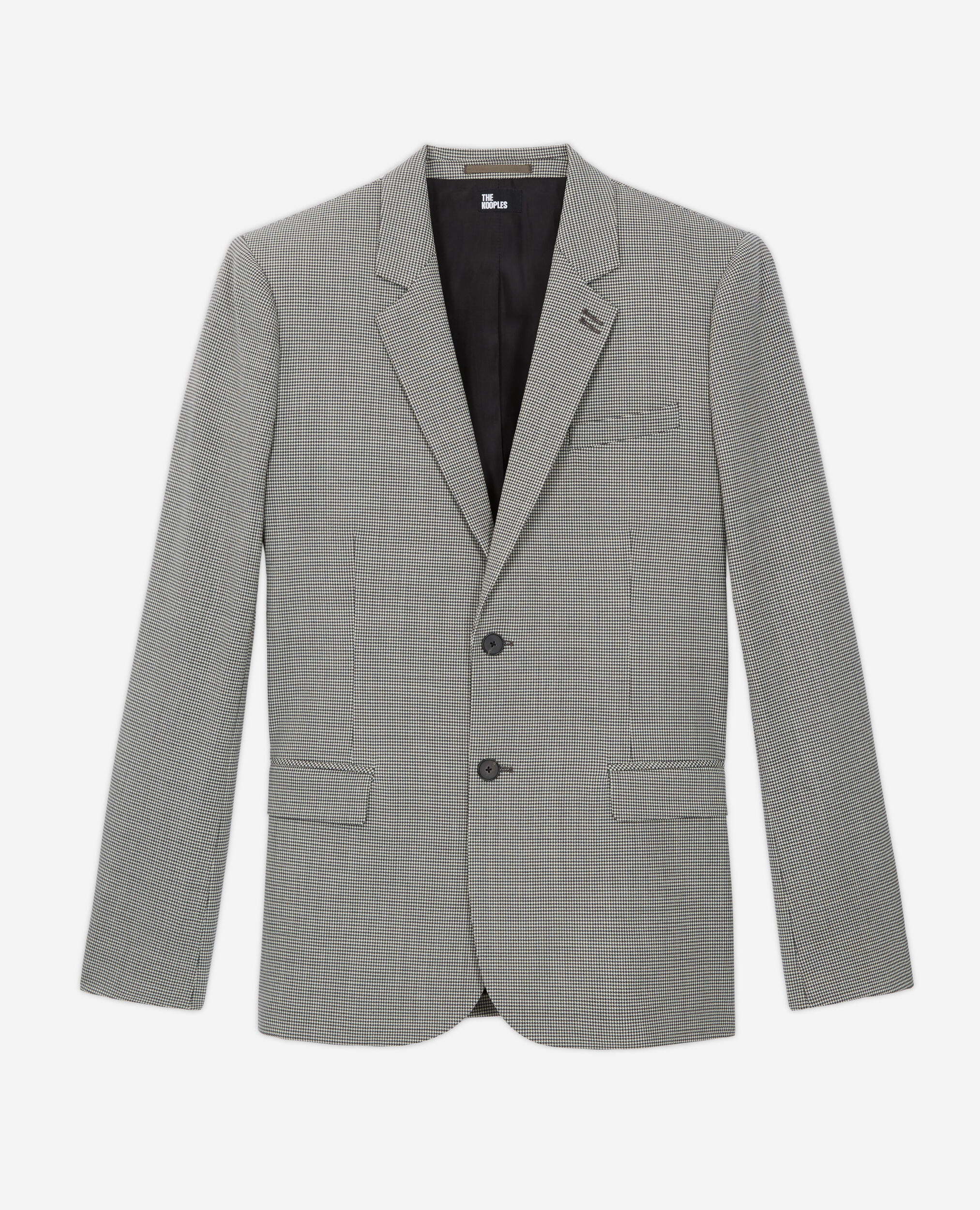 Veste de costume en laine à motifs grise