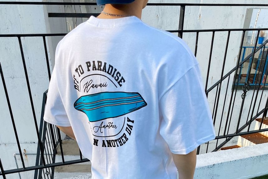 SeoulPop - T-shirt met korte mouwen en tekst in losse pasvorm