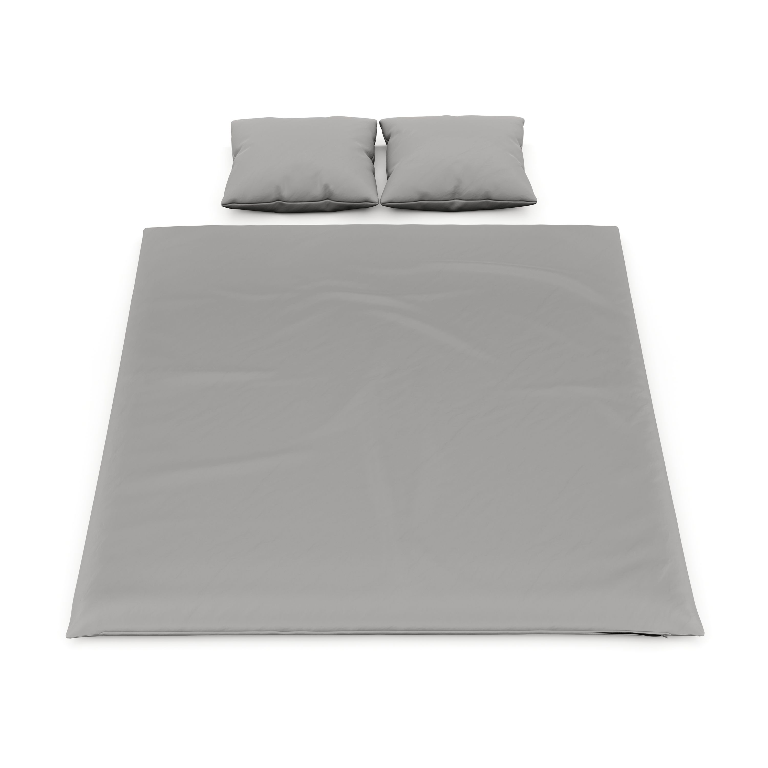 Bettwäsche 3-teilig 65 x 65 cm + 200 x 210 cm anthrazit