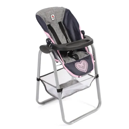 Bayer Chic 2000 Puppen-Hochstuhl, Melange grau-navy