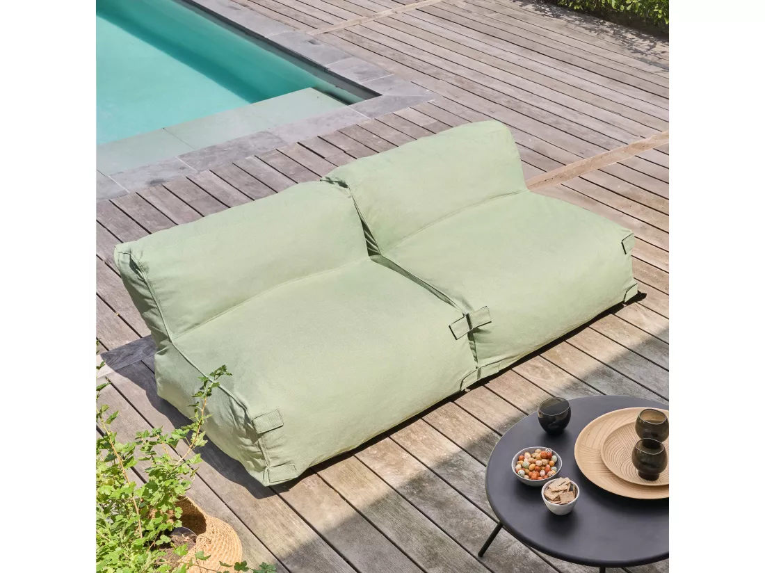 Salon de jardin modulable 2 places vert cactus - Mixi