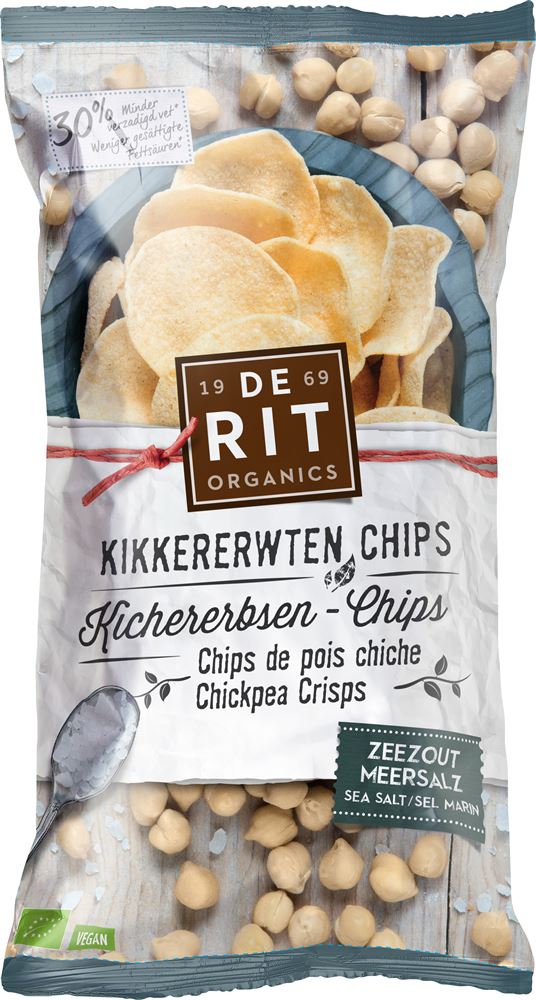 DE RIT Kichererbsen-Chips<br>75 g, Beutel, Meersalz Bio