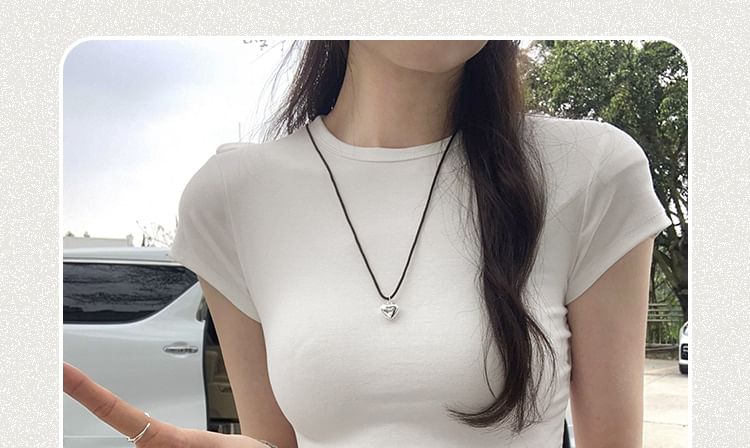 Para Para - Effen T-shirt met korte mouwen en nephals
