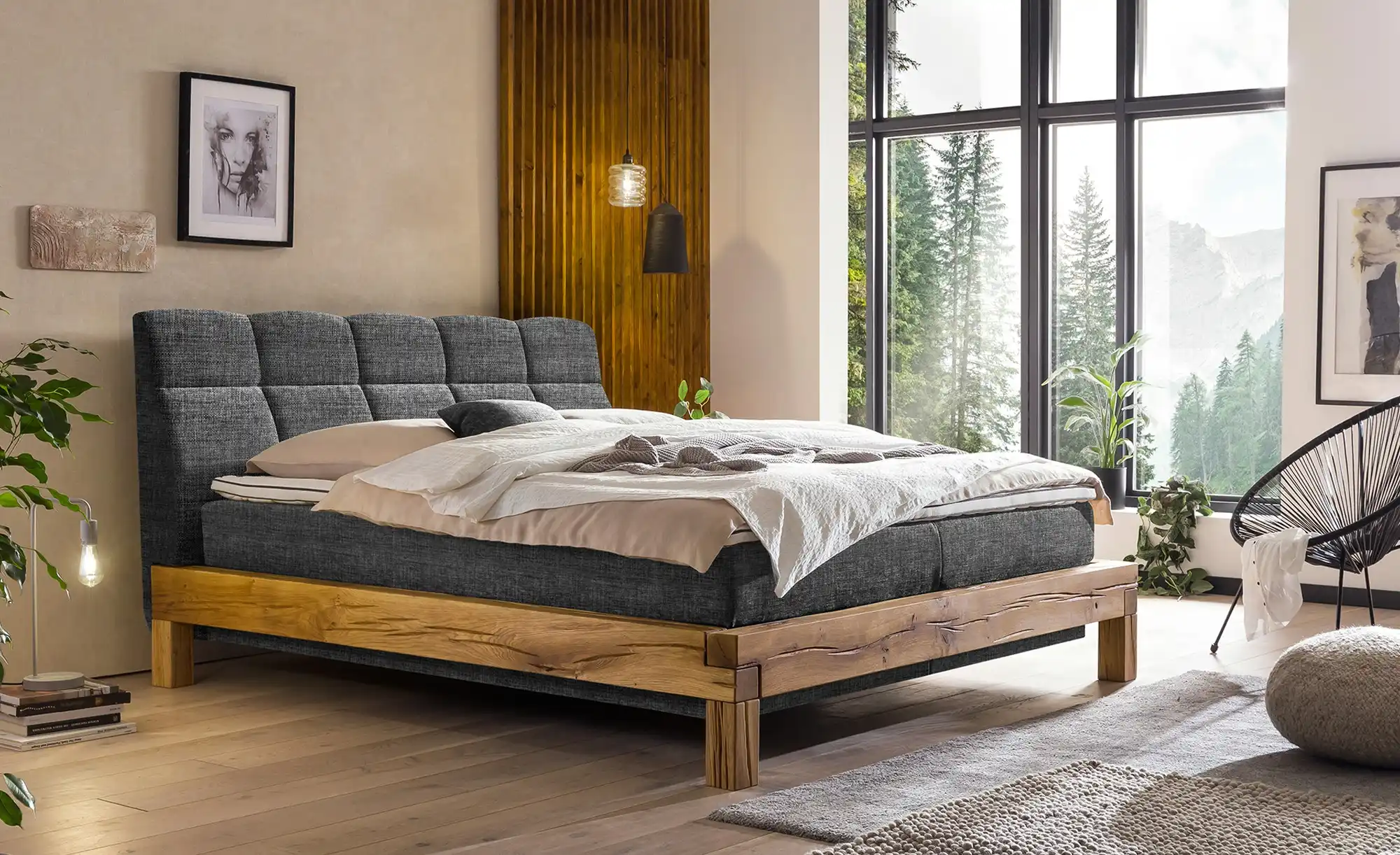 uno Massivholz-Boxspringbett Hakon