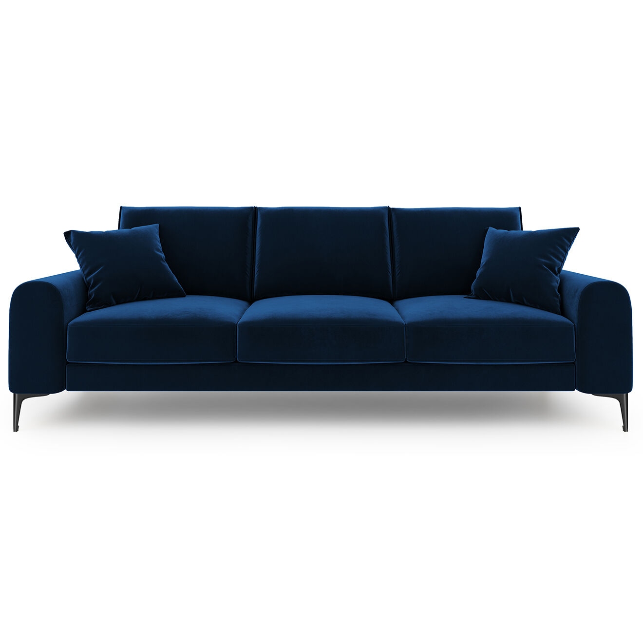 Mazzini Sofas Canapé Velours Madara bleu roi - 222x102x90 cm