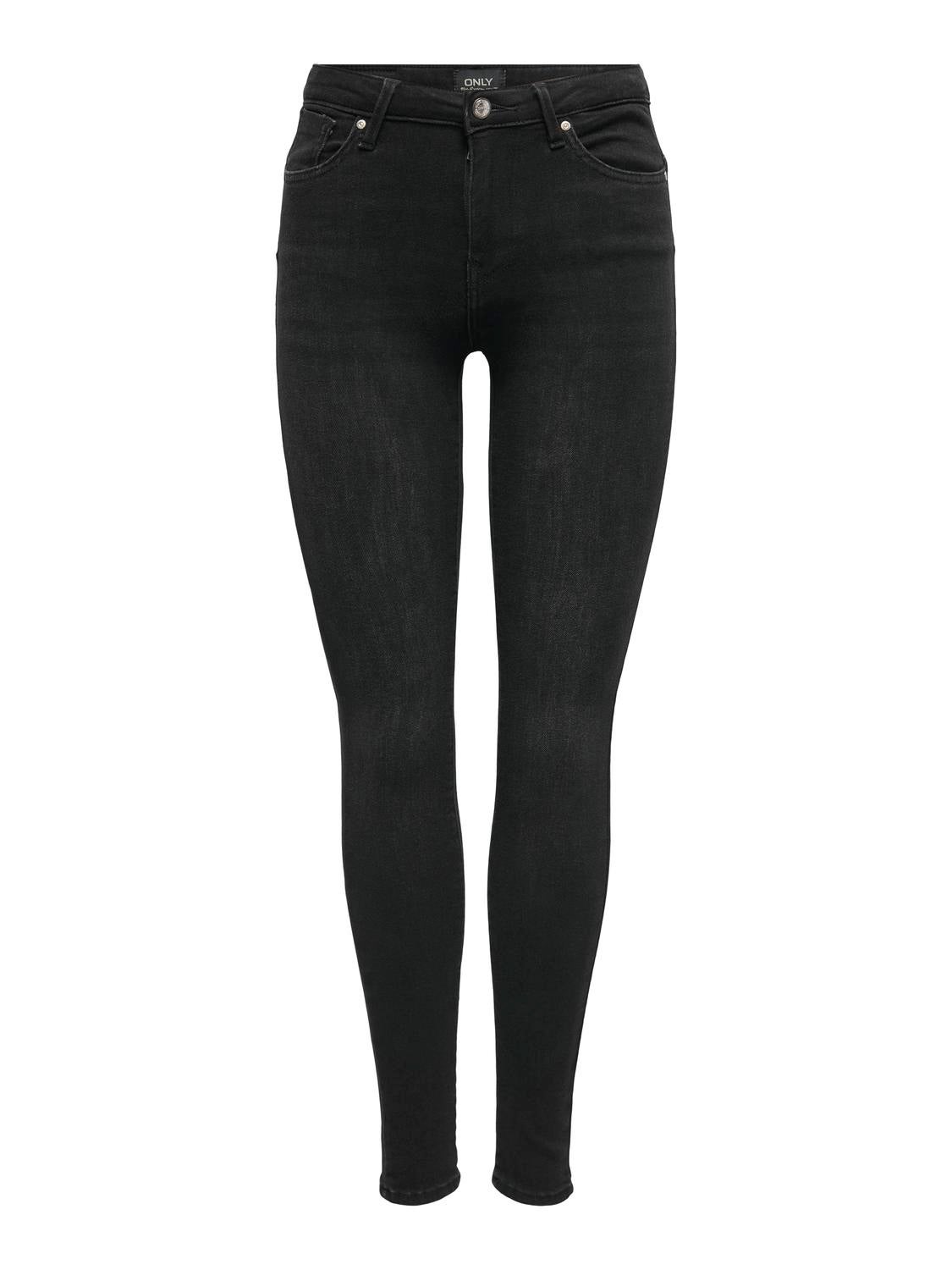 ONLPOWER Mittlere Taille Skinny Fit Jeans Washed Black