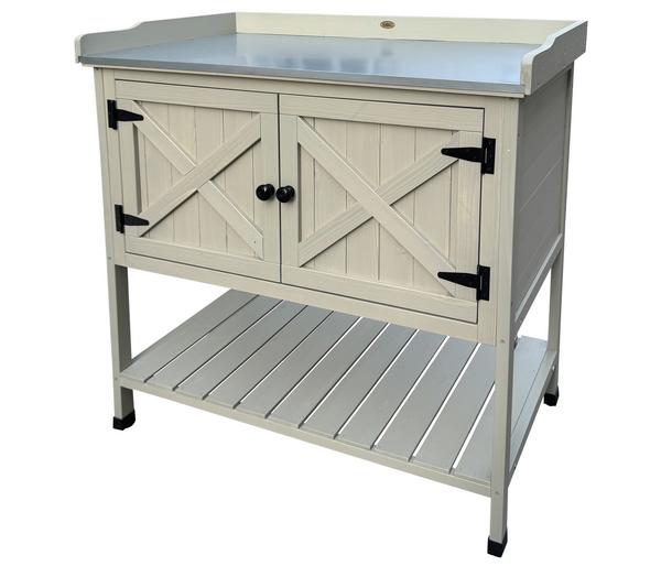 Habau Holz-Pflanztisch mit Unterschrank und