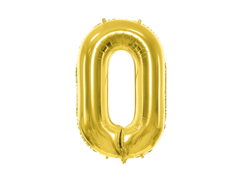 0 Jaar Cijfer Ballon Goud Leeg 72cm