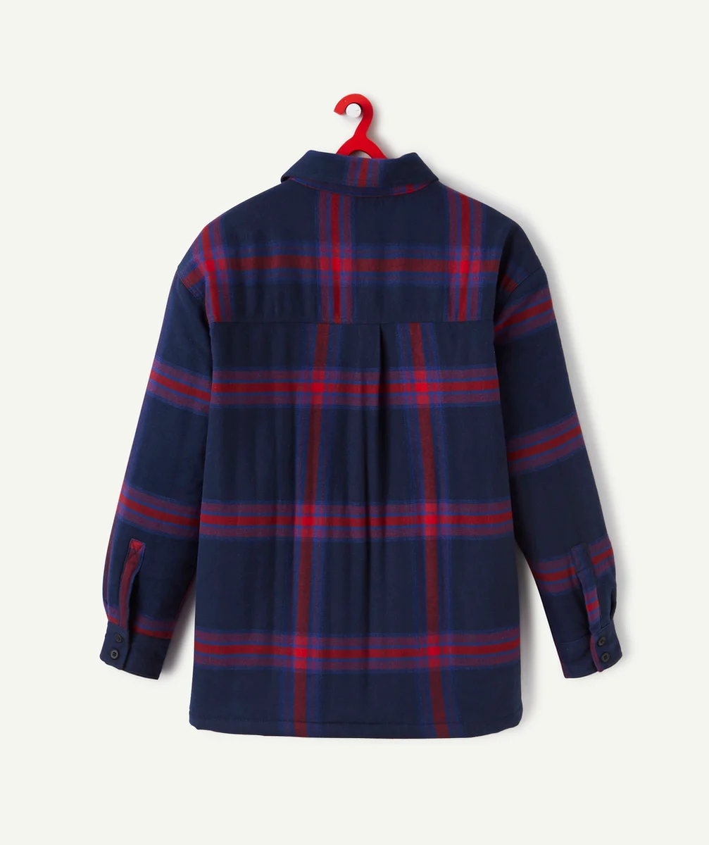 SURCHEMISE BLEUE EN COTON ET À CARREAUX GARÇON