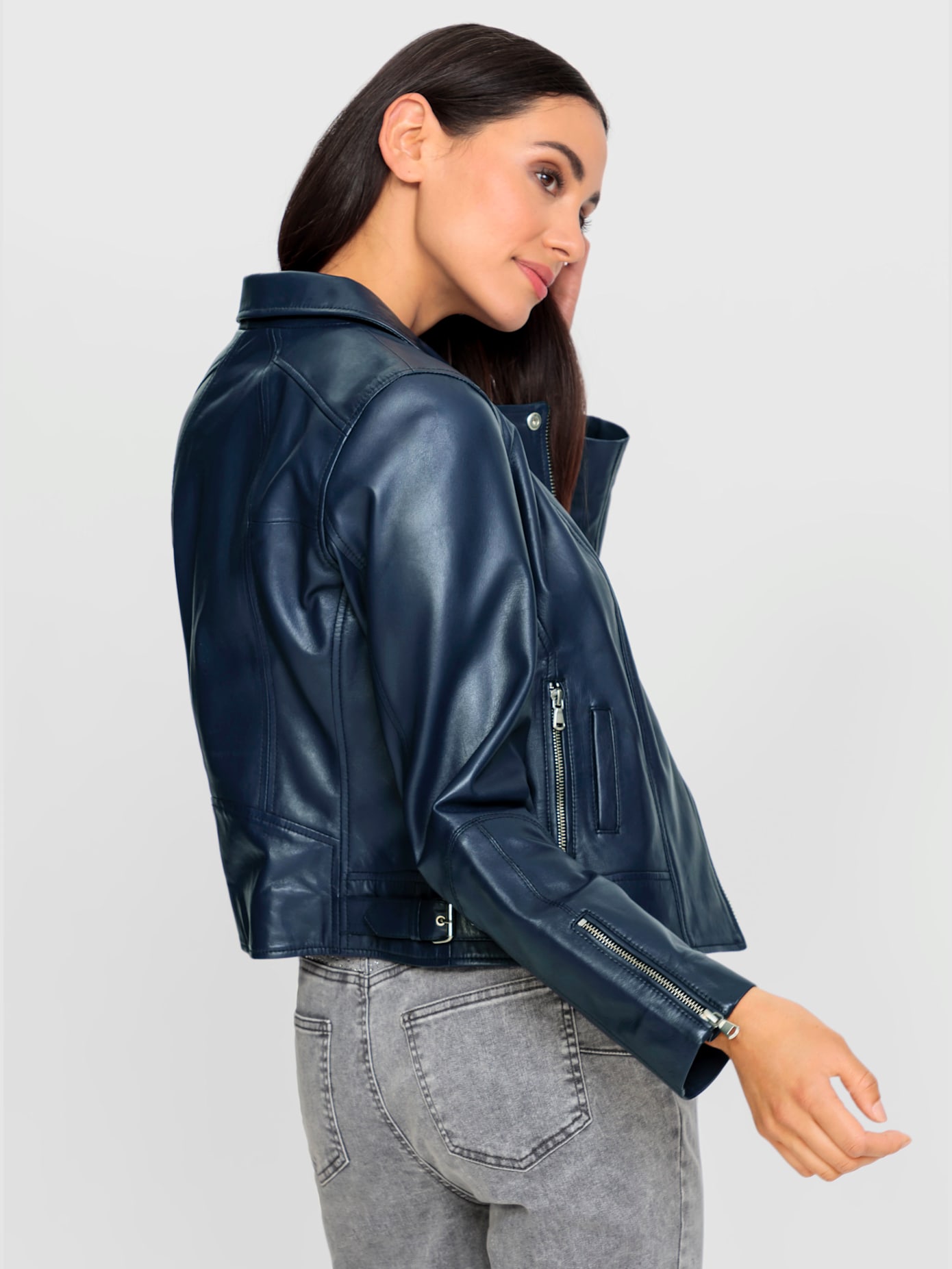 Veste en cuir coupe courte mode