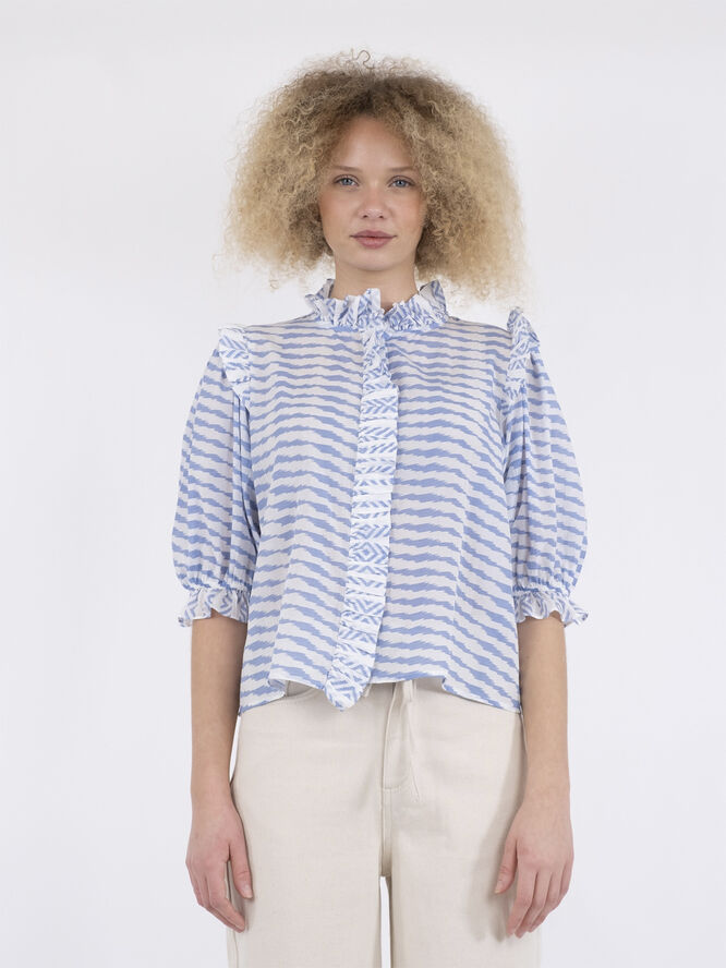 Neo Noir Chacha Graphic Blouse Light blue