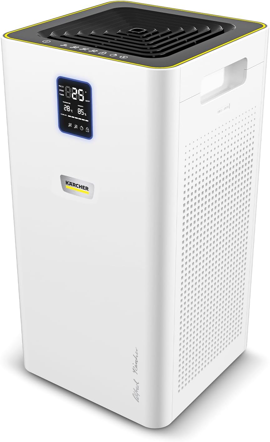 Kärcher Luftreiniger AF 50 Signature Line, Luftdurchsatz: 520 m³/h, Räume bis 100 m², entfernt 99,95% der Partikel bis 0,3 μm und Gerüche, Automatik-Funktion, Timer, Nachtmodus, inkl. Ersatzfilterset