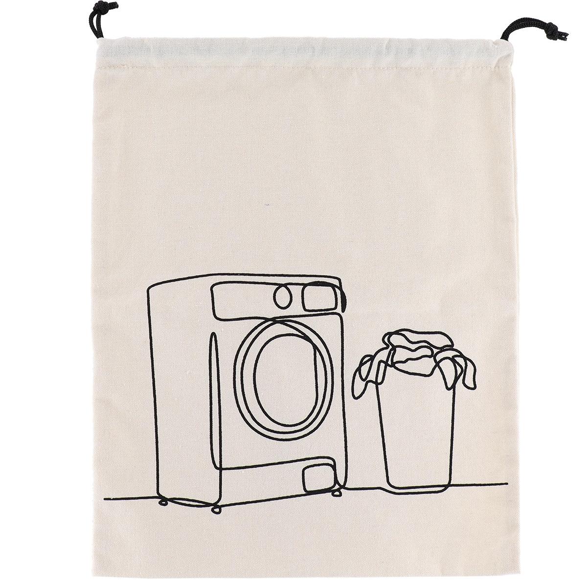 SAC LINGE SALE VOYAGE IMPRIME NATUREL
