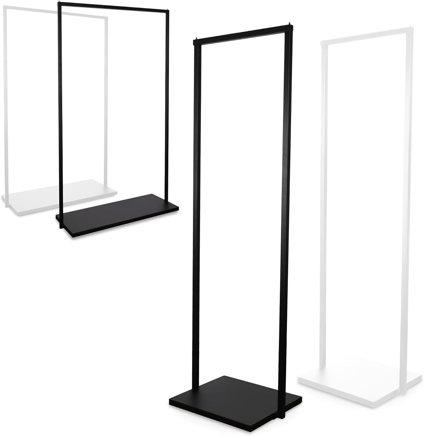 Natural Goods Berlin Kleiderständer BASIS (Schwarz, 50 cm) - Kleiderstange aus stabilem Metall - Freistehende Garderobenstange für Schlafzimmer, Wohnzimmer & Büro