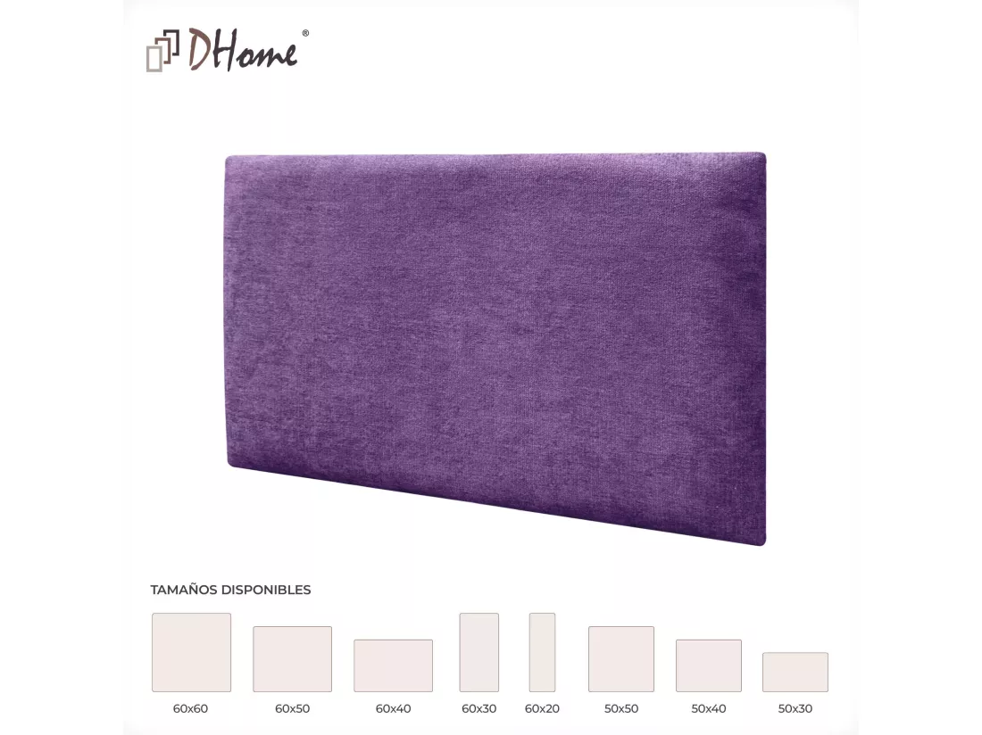 DHOME Lot de 1 Panneaux muraux en tissu auto-adhésifs Panneaux muraux absorbants acoustiques Protection contre les chocs (Lilas, 60x50cm, x1)