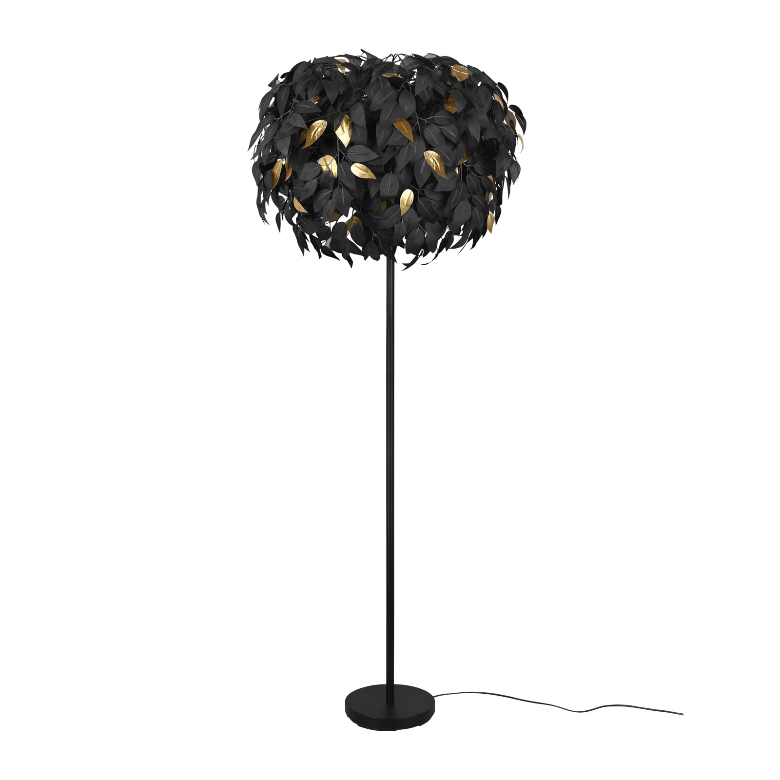 Stehleuchte - schwarz - Blätter - Metall - 180 cm