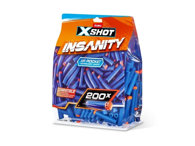 XSHOT 36624, Genopfyldning, 8 År, 200 stk, Flerfarvet