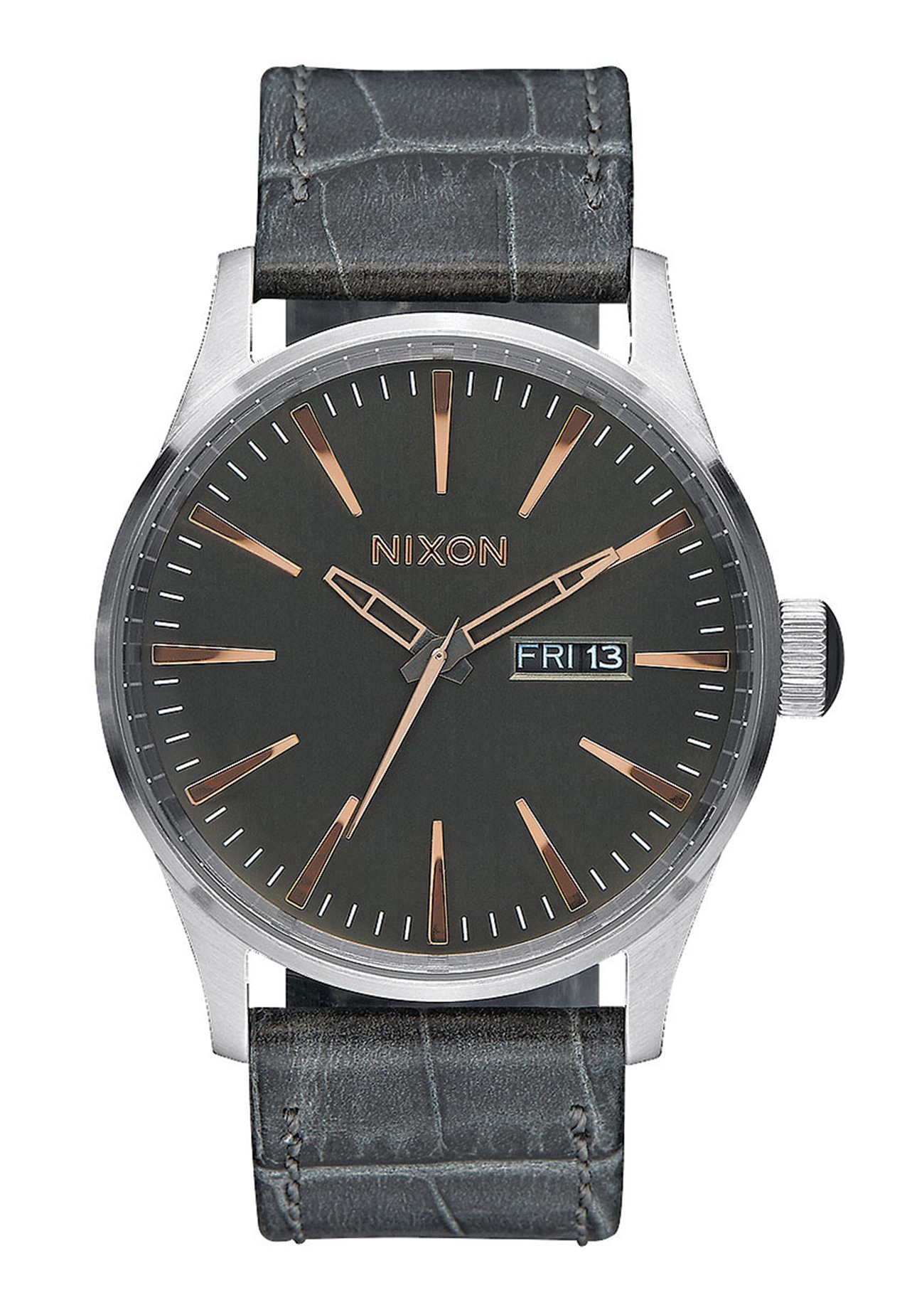 Nixon The Sentry Leather Gray Gator A1052145