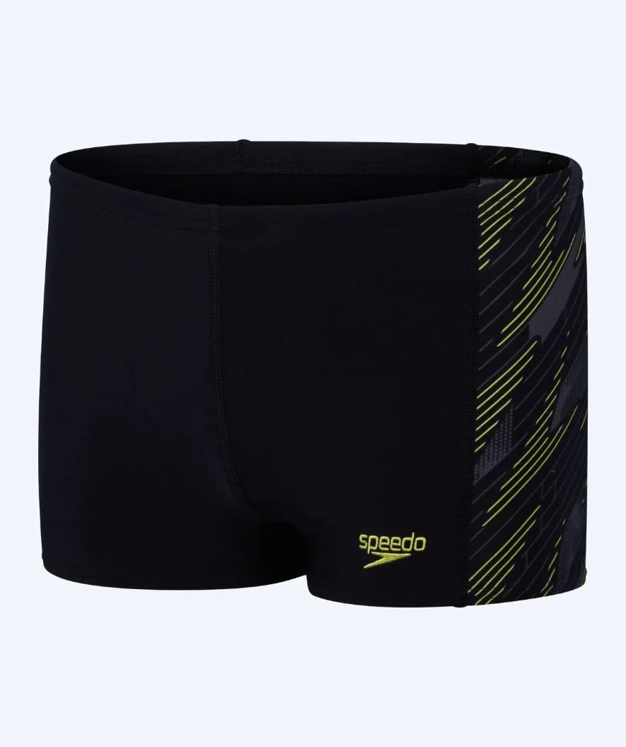 Speedo aquashorts til drenge - Hyperboom Panel - Sort/gul