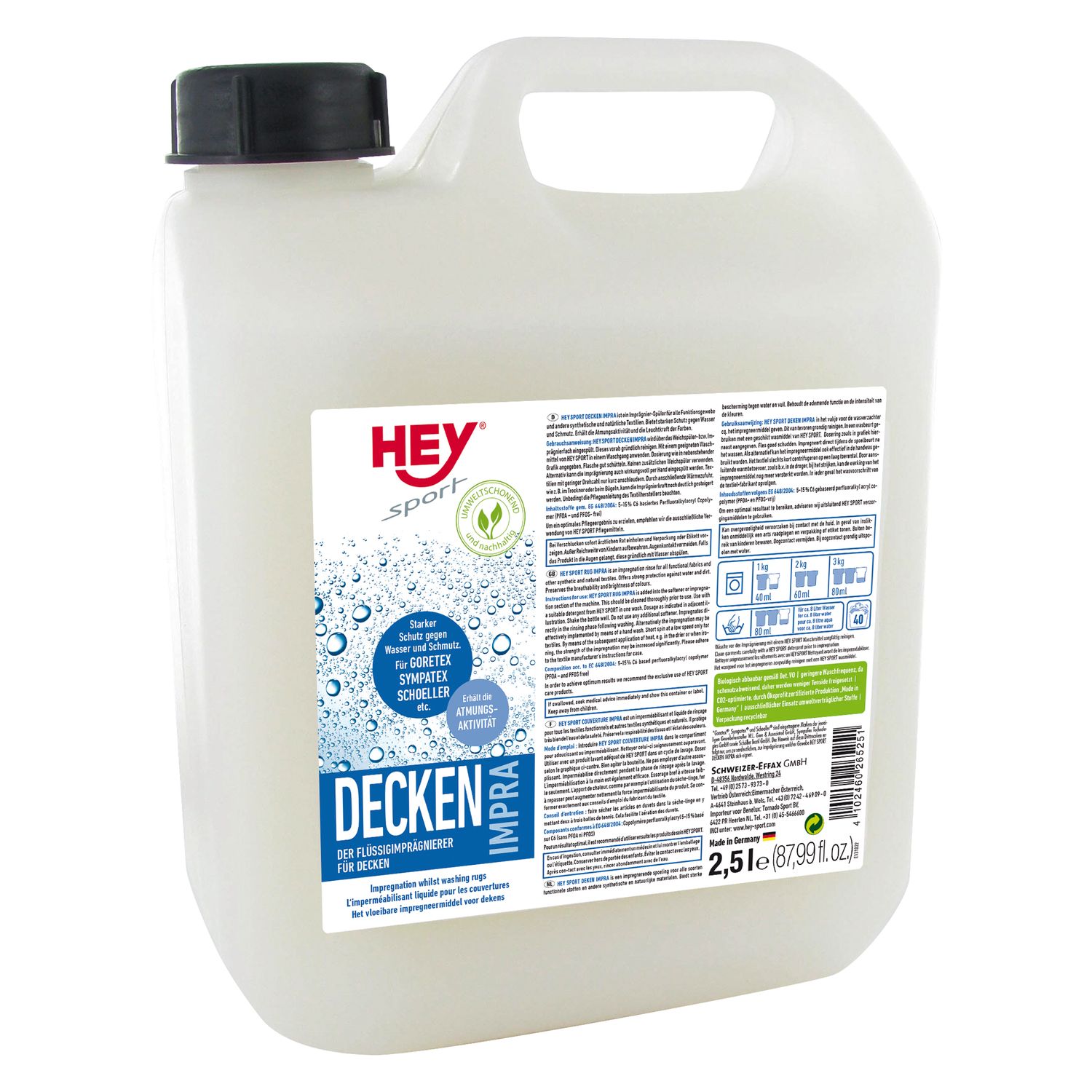 HEY sport Decken Imprägnierung DECKEN IMPRA WASH-IN  - 2.5 Liter