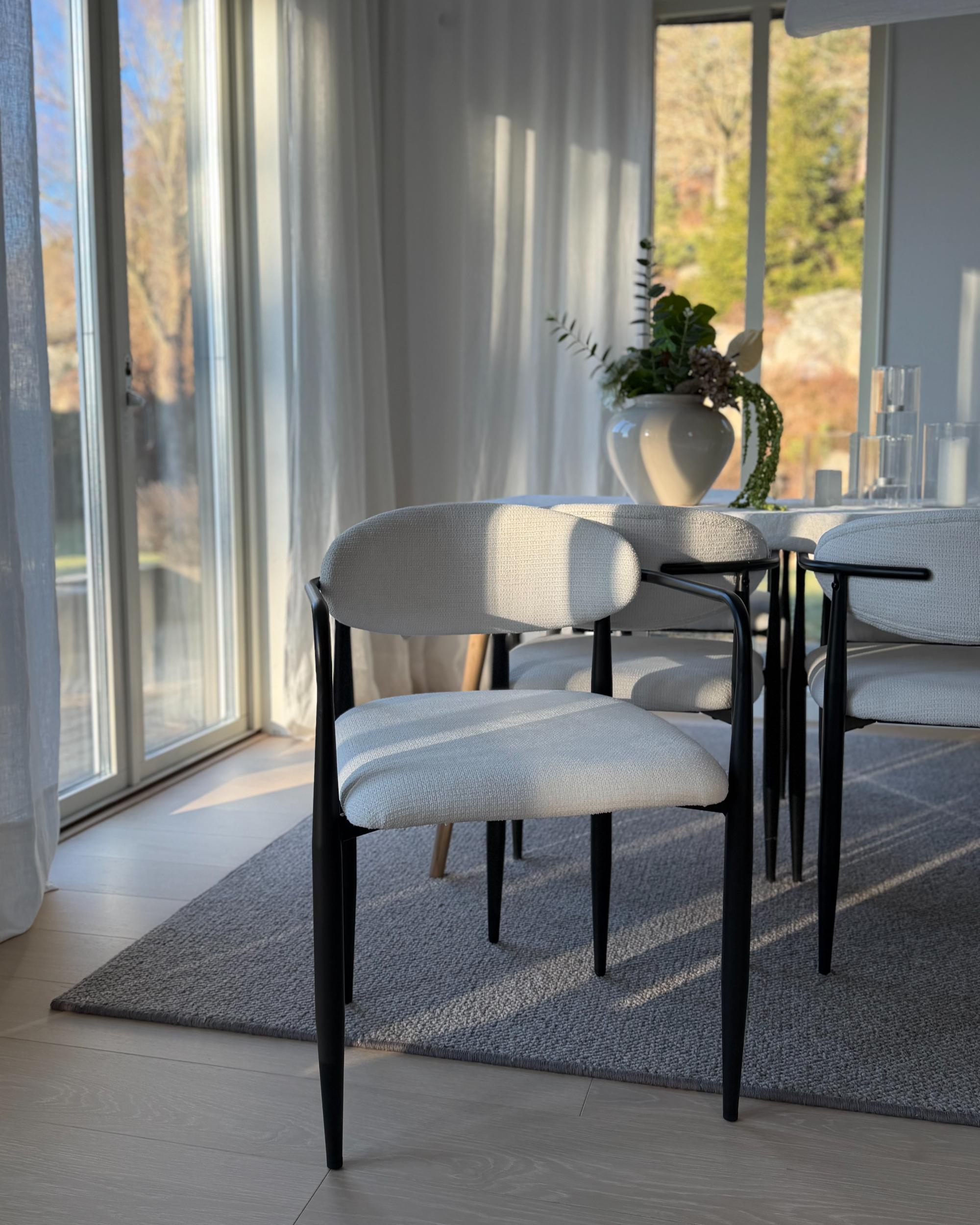 Set van 2 eetkamerstoelen TANEVIK Stof Gebroken wit