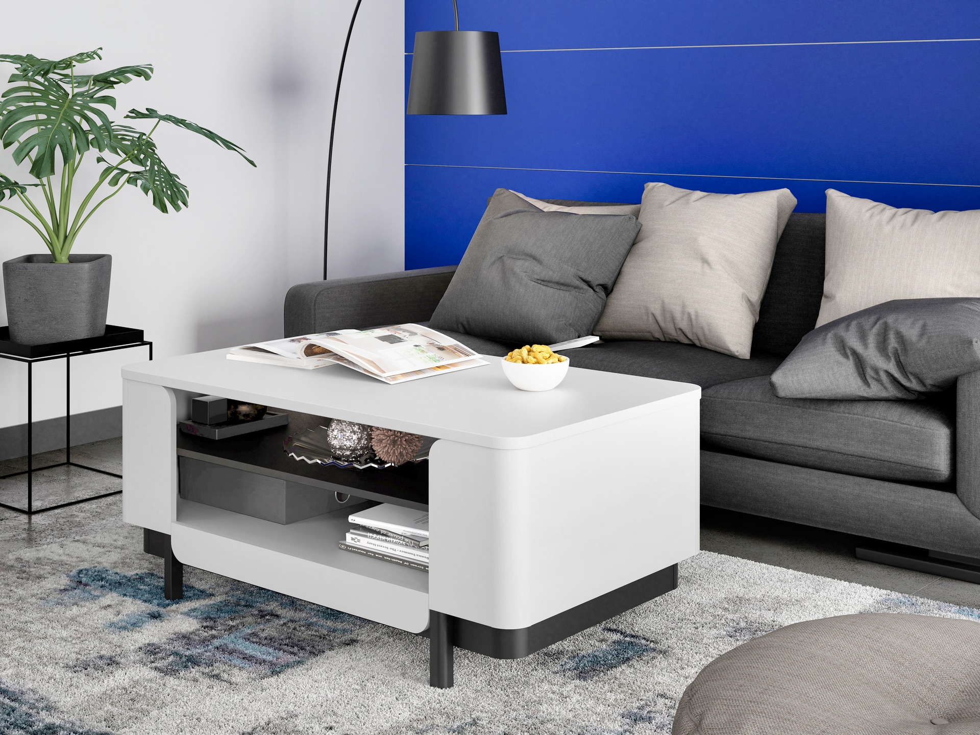 Couchtisch VODOL 115x50 cm Sand/Schwarz