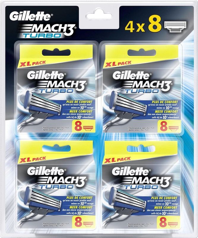 Gillette Mach3 Turbo - Scheermesjes - 32 Stuks