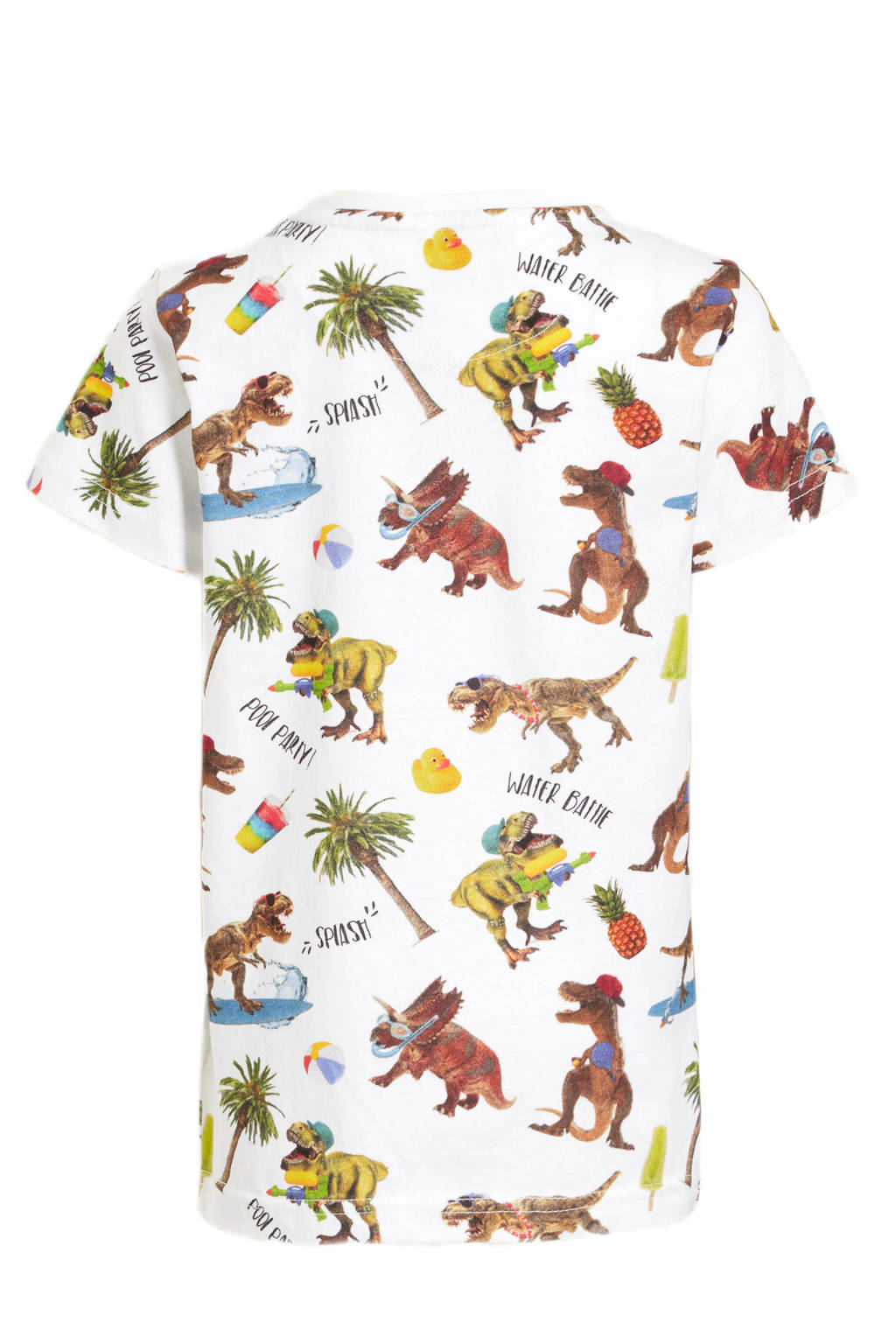 Orange Stars T-shirt Mo met all over print wit