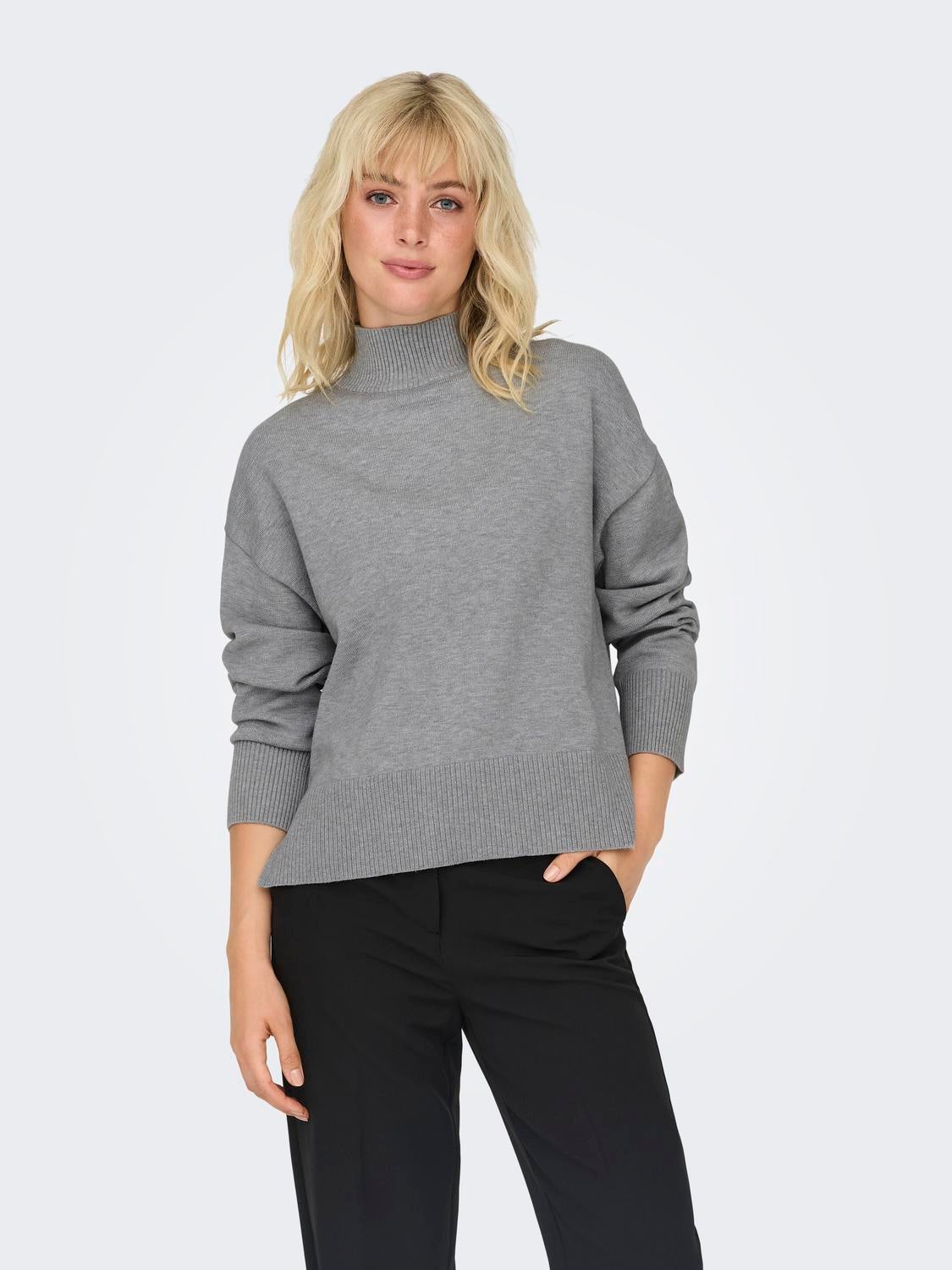 ONLBARI Strickpullover Medium Grey Melange