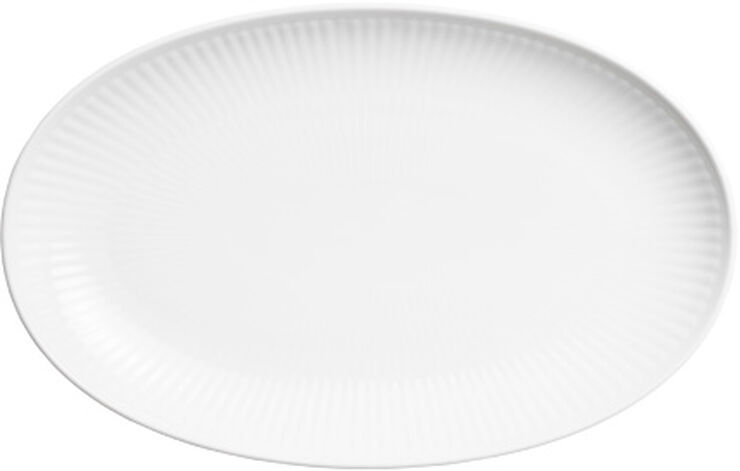 Royal Copenhagen White Fluted Oval Asiette 23,5cm Hvid