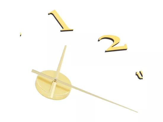 Horloge murale 3D Design moderne 100 cm XXL Doré
