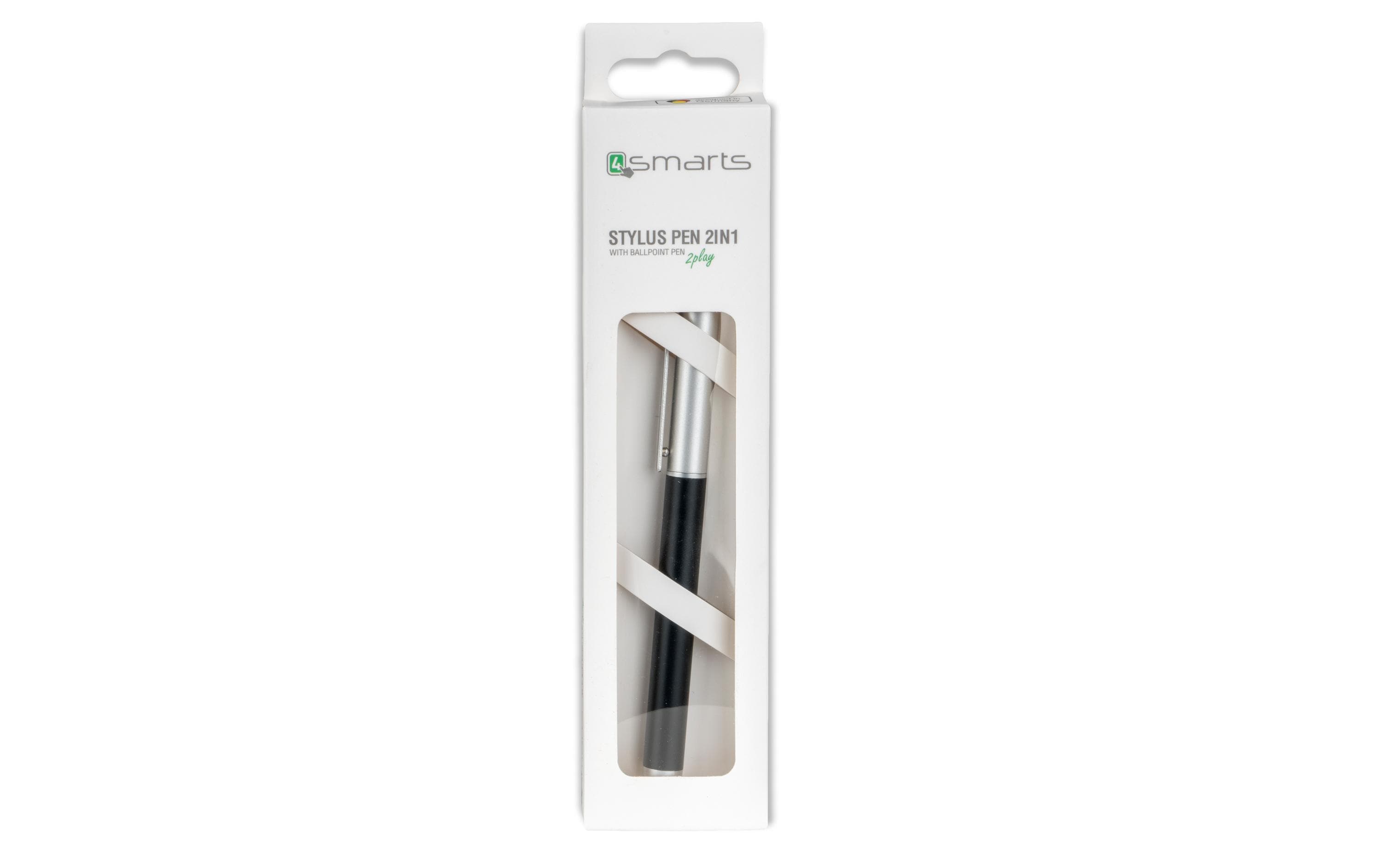 Eingabestift Stylus Pen 2in1 SchwarzPassiver Eingabestift mit integriertem Kugelschreiber