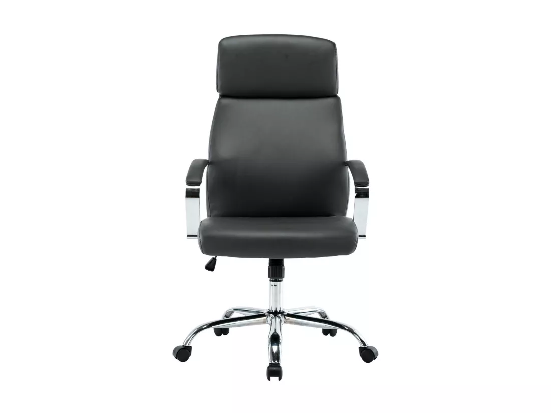 Chaise de bureau - Similicuir & Métal chromé - Gris - Faro XL
