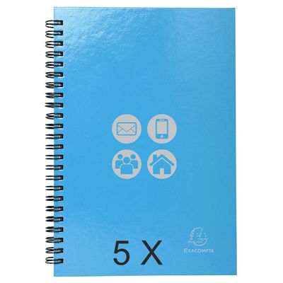 Eaxcompta Iderama - 5 Répertoires à spirale - 22 x 16 cm - 138 pages - couleurs assorties