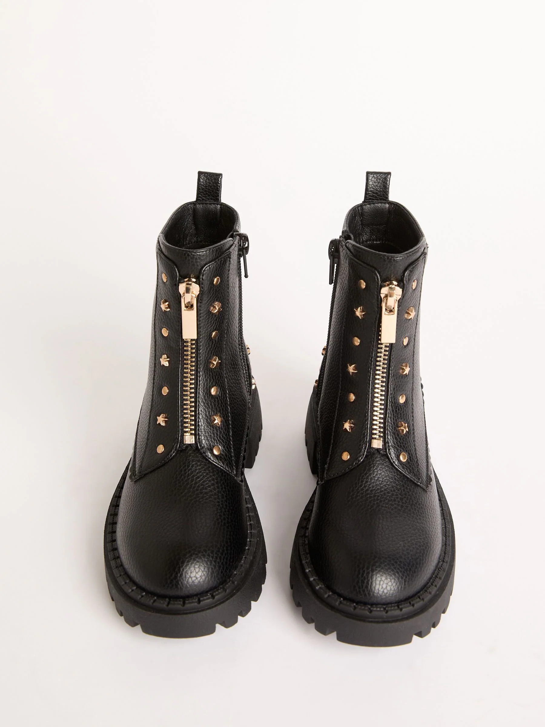 Lipsy Boots van imitatieleer met dikke zool en Met studs