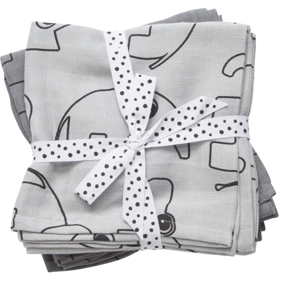 Done by Deer™ Spucktuch 2er-Pack Kontur Grau