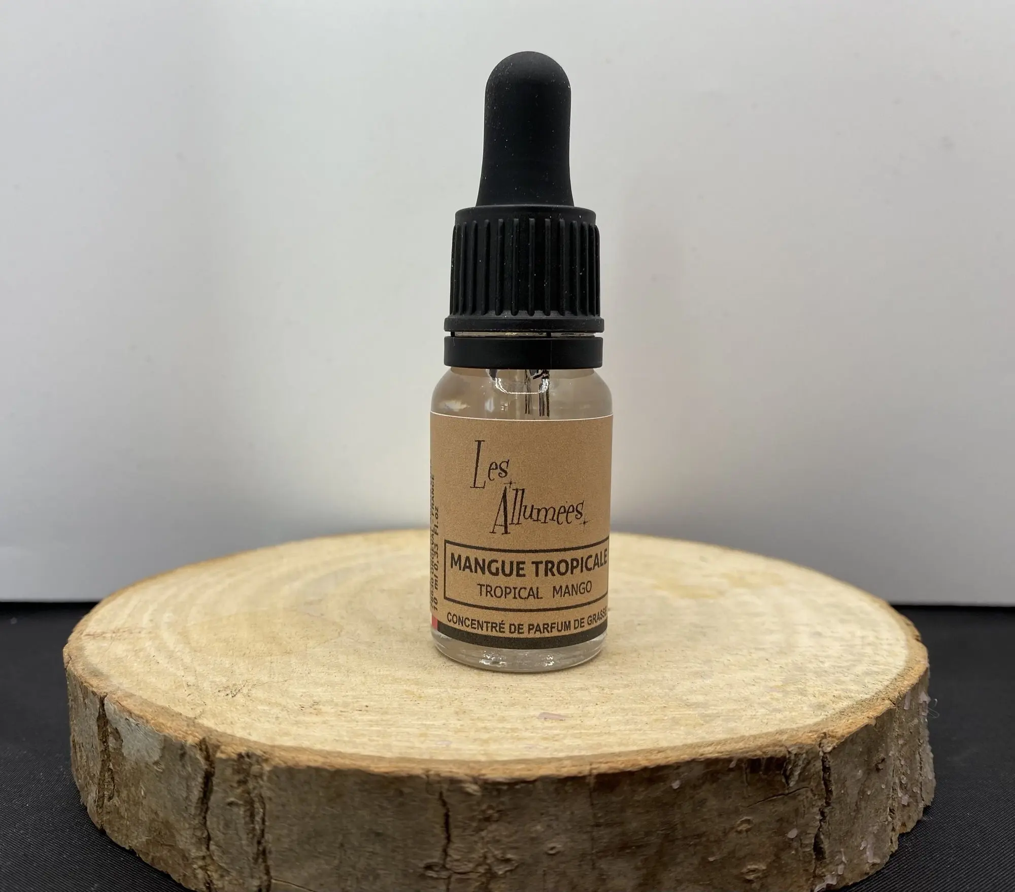 Les Allumées - FIOLE VERRE PIPETTE Bouchon noir PARFUM DE GRASSE- Parfum d'intérieur