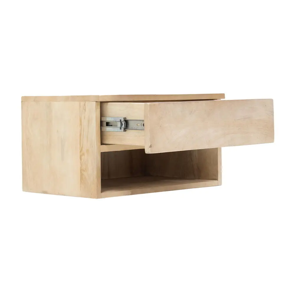 Nachtkastje Zwevend Naturel - 1 lade - 45x30x25cm - Tessa