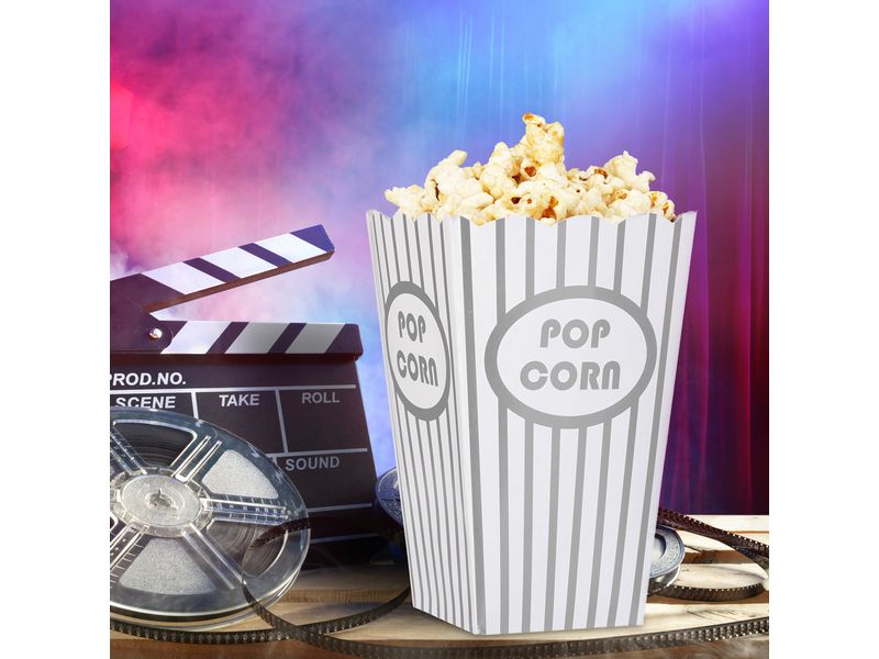 relaxdays Fingerfood-Schale Grau/Weiss 48 Stück Popcorntüten